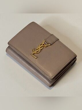 Yves Saint Laurent (YSL) ($999) Mini Cassandra Leather Trifold Wallet AUTHENTIC